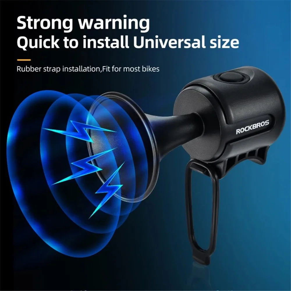 ROCKBROS EH-2 Electric Bike Horn ABS+PC High Decibel Bicycle Cycling Warning Bell - Black - 3