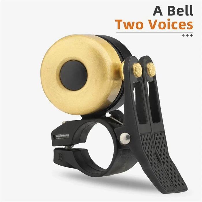 ROCKBROS 2019-1BB Copper Alloy Bike Bell Mountain Road Bicycle Loud Sound Metal Horn - Gold - 4