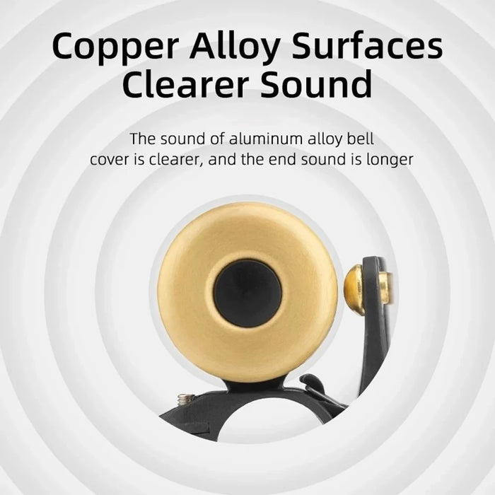 ROCKBROS 2019-1BB Copper Alloy Bike Bell Mountain Road Bicycle Loud Sound Metal Horn - Gold - 5