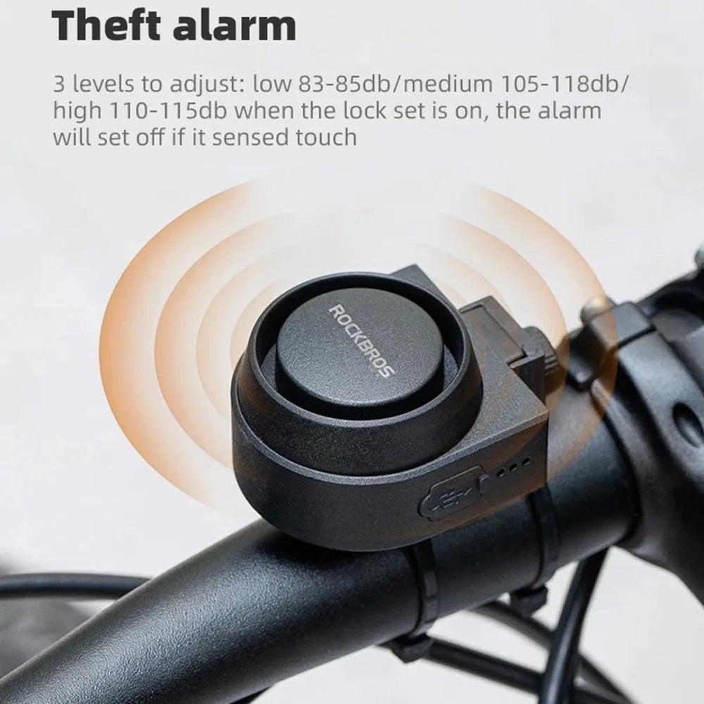 ROCKBROS Anti Theft Bicycle Bell IPX5 Waterproof Wireless Remote Control Electric Horn - 4