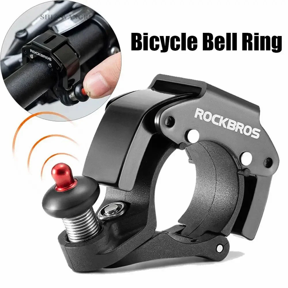 ROCKBROS Stainless Steel + Aluminum Alloy + PA Bike Bell Mountain Bicycle Loud Sound Horn - Black - 2