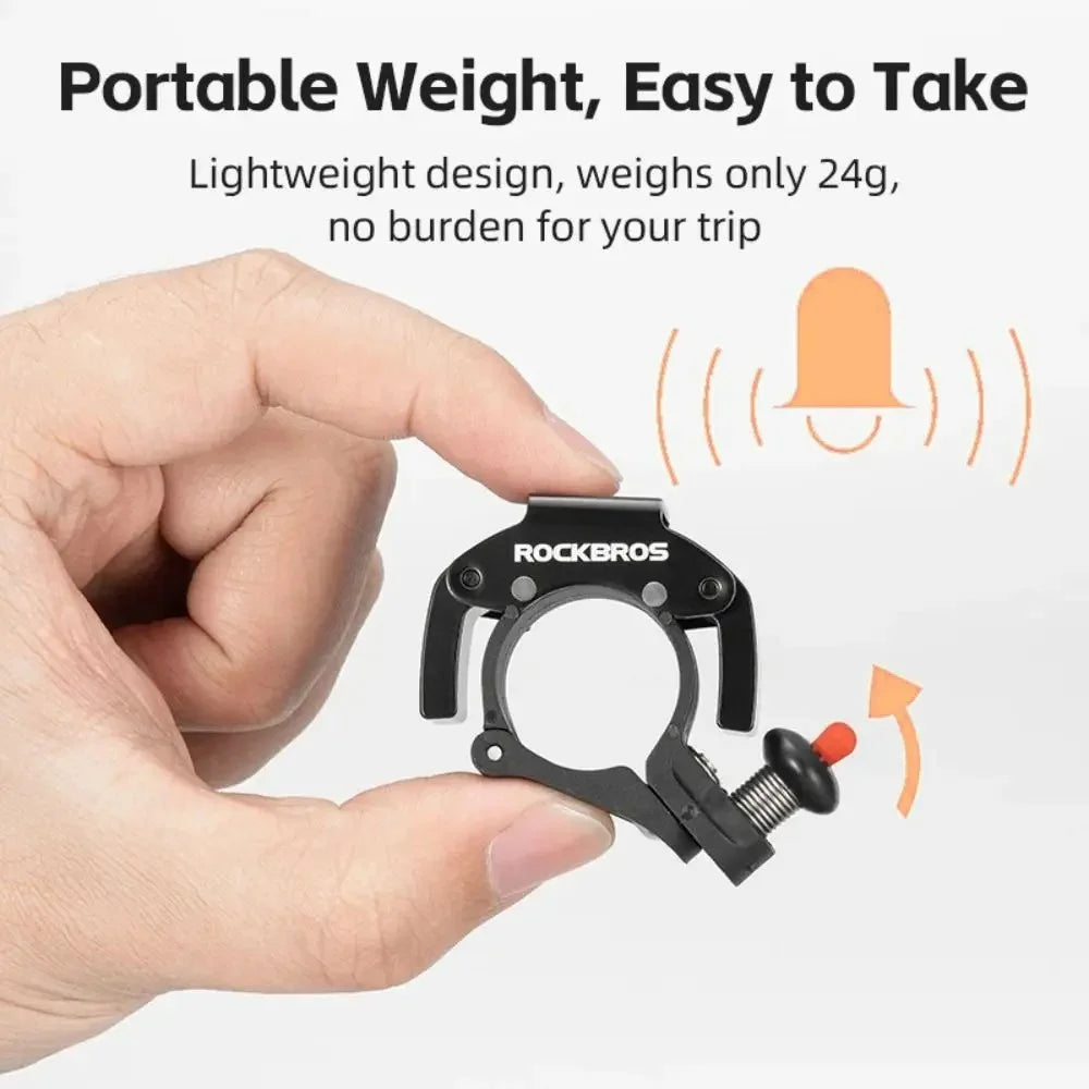 ROCKBROS Stainless Steel + Aluminum Alloy + PA Bike Bell Mountain Bicycle Loud Sound Horn - Black - 3