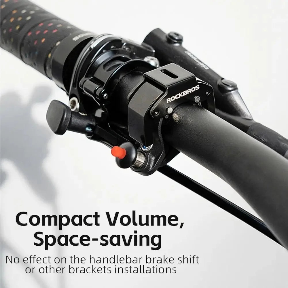 ROCKBROS Stainless Steel + Aluminum Alloy + PA Bike Bell Mountain Bicycle Loud Sound Horn - Black - 5
