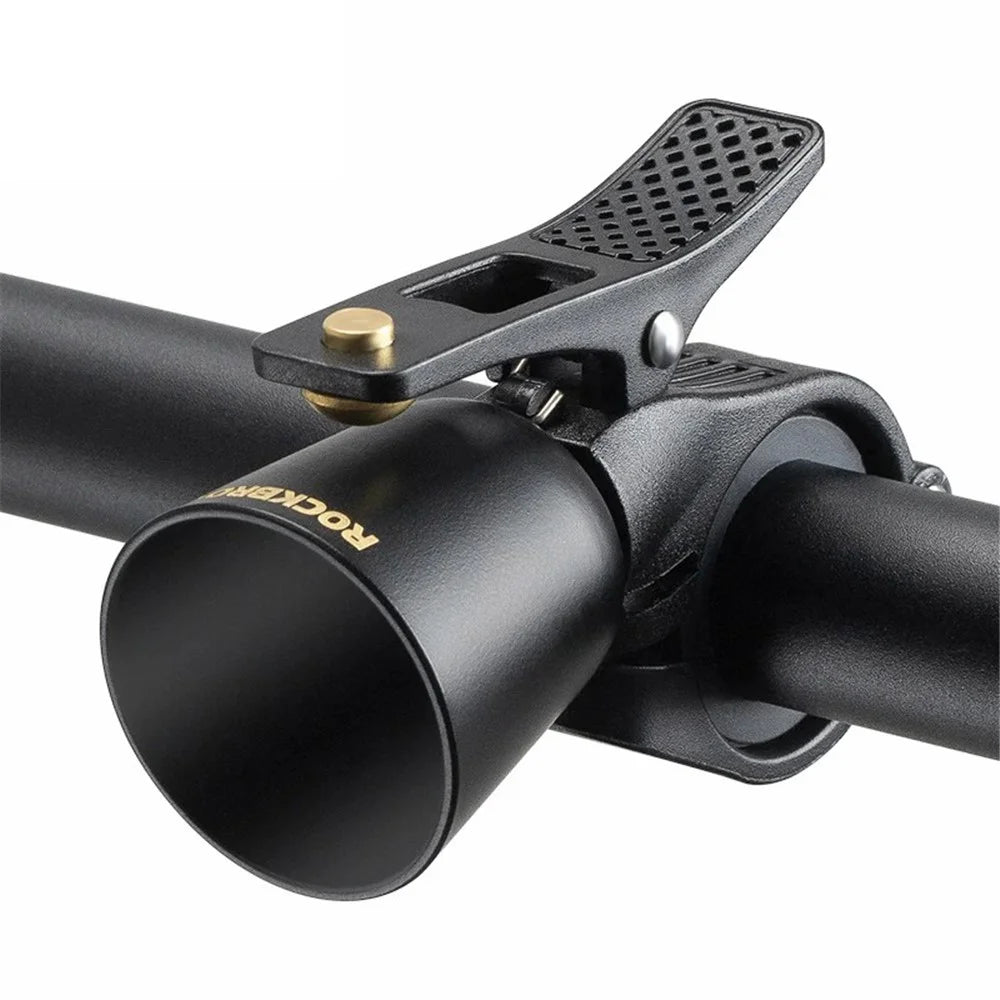 ROCKBROS 2022-1B Copper Alloy Bike Bell Bicycle Handlebar Mount Loud Metal Warning Horn - Black - 2