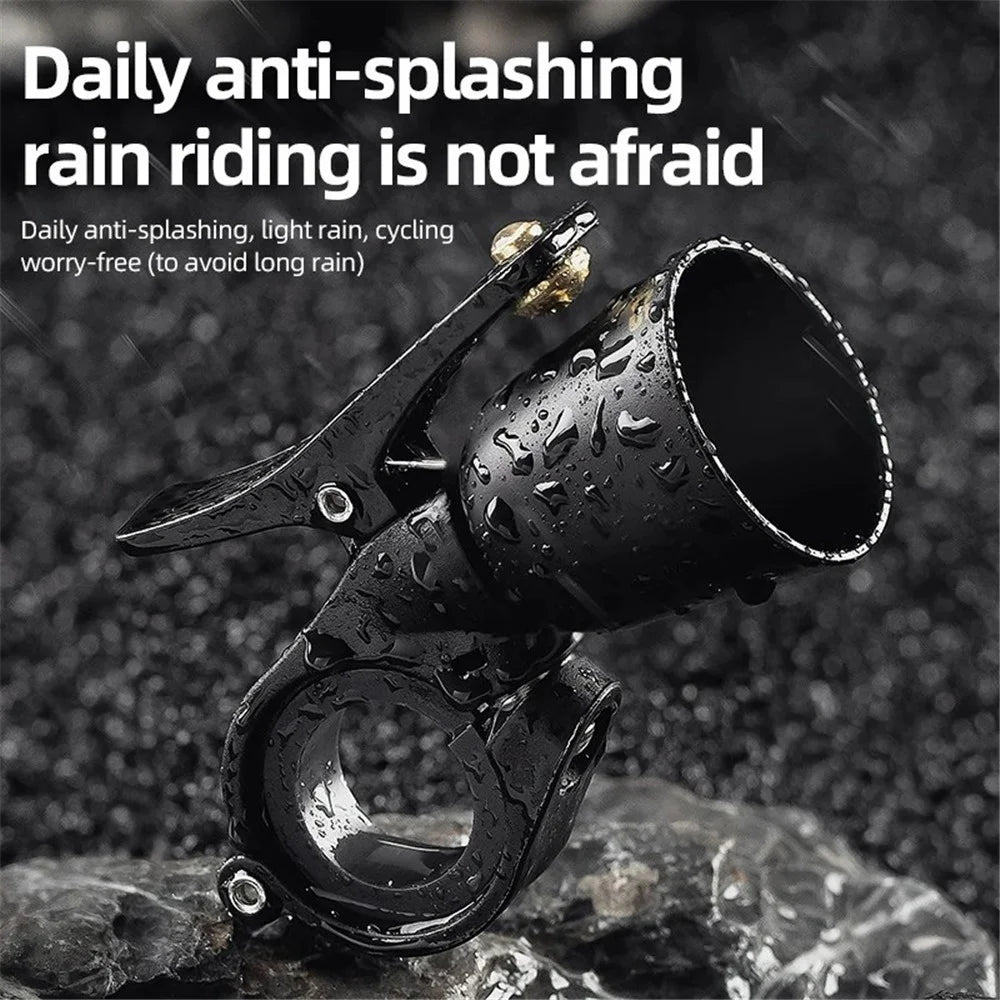ROCKBROS 2022-1B Copper Alloy Bike Bell Bicycle Handlebar Mount Loud Metal Warning Horn - Black - 3