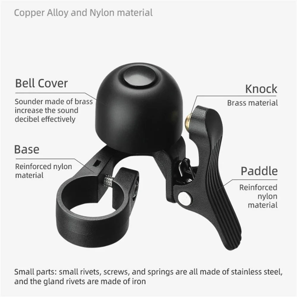 ROCKBROS Copper Alloy Loud Bike Bell Mountain Road Bicycle Cycling Warning Metal Horn - Right - 7