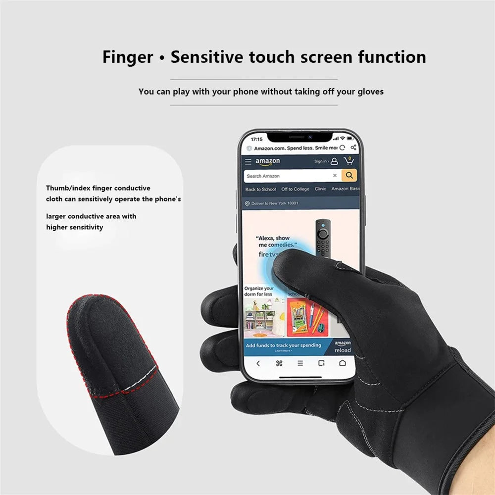 VILICO A0094 1 Pair Winter Warm Gloves Cycling Skiing Touch Screen Full Finger Gloves - Black / S - 5