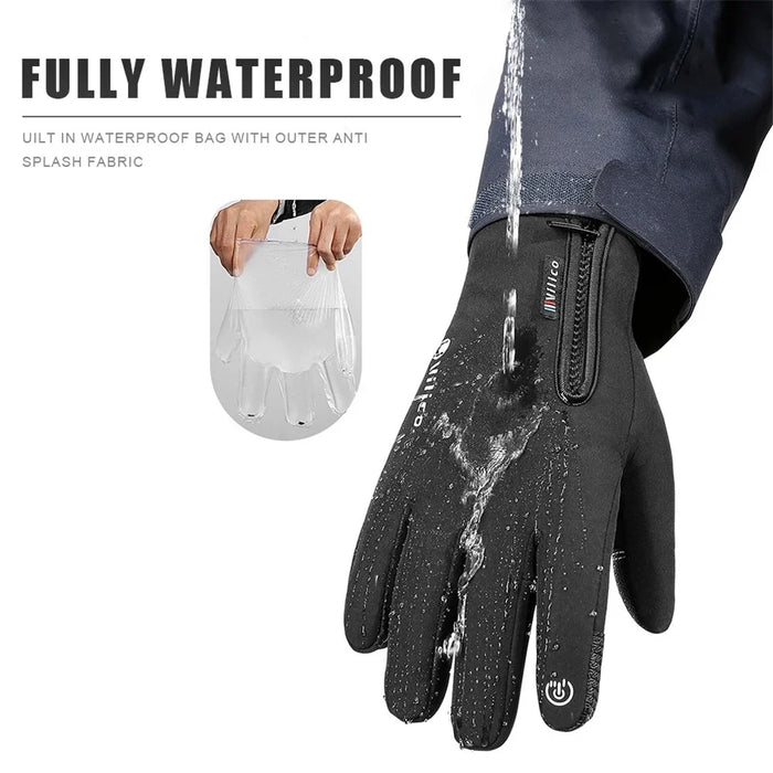 VILICO A0091 1 Pair Winter Warm Gloves Waterproof Windproof Touch Screen Full Finger Gloves - Black / S - 2
