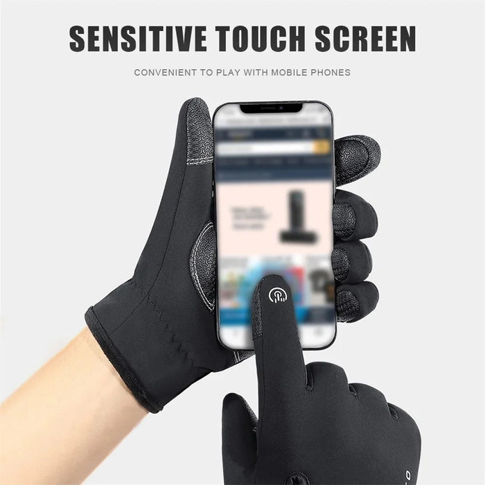 VILICO A0091 1 Pair Winter Warm Gloves Waterproof Windproof Touch Screen Full Finger Gloves - Black / S - 3