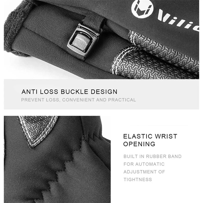 VILICO A0091 1 Pair Winter Warm Gloves Waterproof Windproof Touch Screen Full Finger Gloves - Black / S - 5