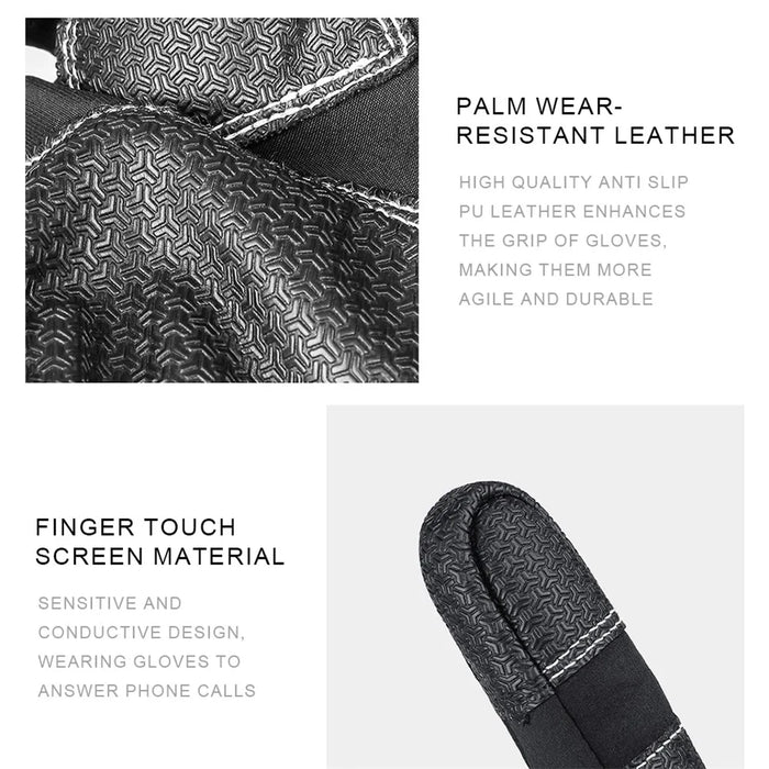 VILICO A0091 1 Pair Winter Warm Gloves Waterproof Windproof Touch Screen Full Finger Gloves - Black / S - 7