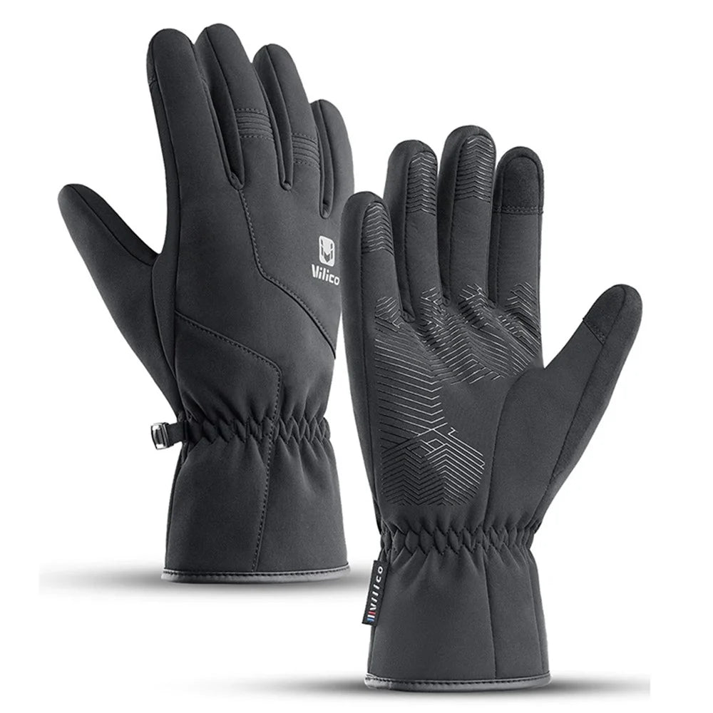 VILICO A0101 One Pair Windproof Gloves Finger Touch Screen Function Hand Protector for Cycling, Fishing - Black / S - 1