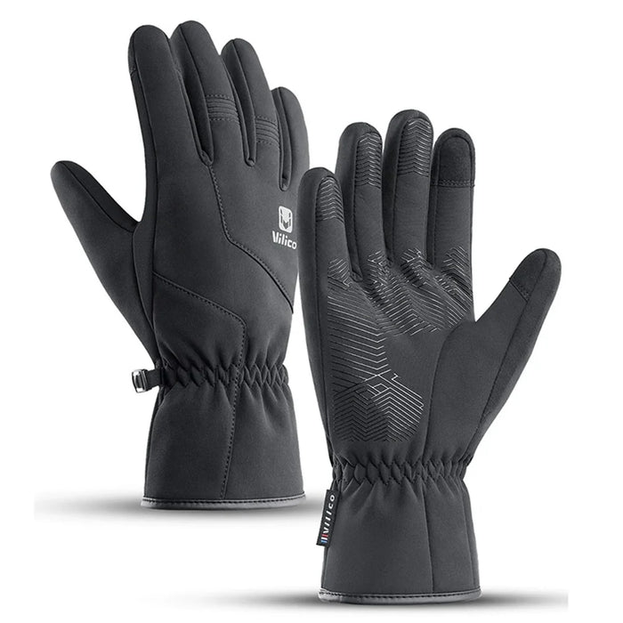 VILICO A0101 One Pair Windproof Gloves Finger Touch Screen Function Hand Protector for Cycling, Fishing - Black / S - 1