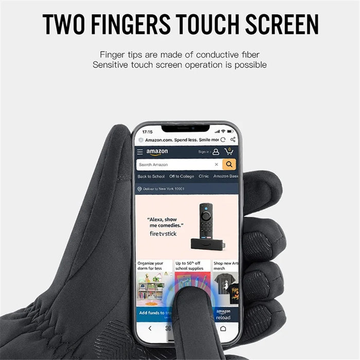 VILICO A0101 One Pair Windproof Gloves Finger Touch Screen Function Hand Protector for Cycling, Fishing - Black / S - 3