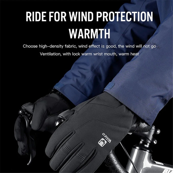 VILICO A0101 One Pair Windproof Gloves Finger Touch Screen Function Hand Protector for Cycling, Fishing - Black / S - 5
