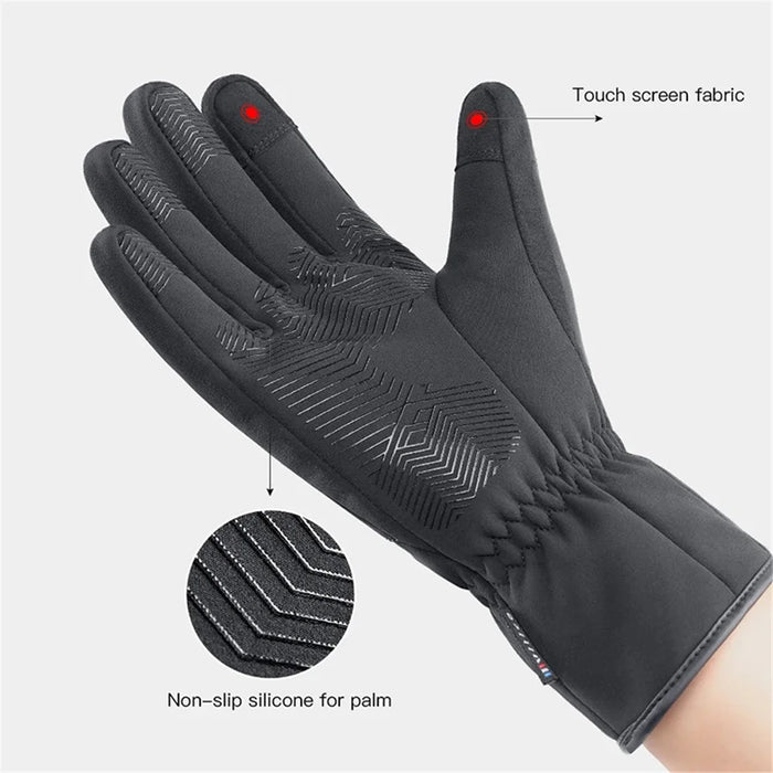 VILICO A0101 One Pair Windproof Gloves Finger Touch Screen Function Hand Protector for Cycling, Fishing - Black / S - 6