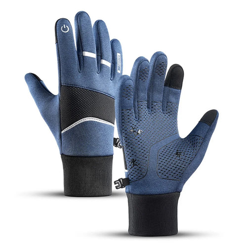 VILICO A0093 1 Pair Winter Sport Gloves Anti-skid Warm Touch Screen Full Finger Gloves - Blue / S - 1