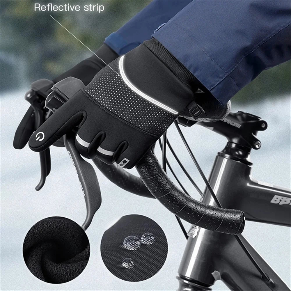 VILICO A0093 1 Pair Winter Sport Gloves Anti-skid Warm Touch Screen Full Finger Gloves - Blue / S - 3