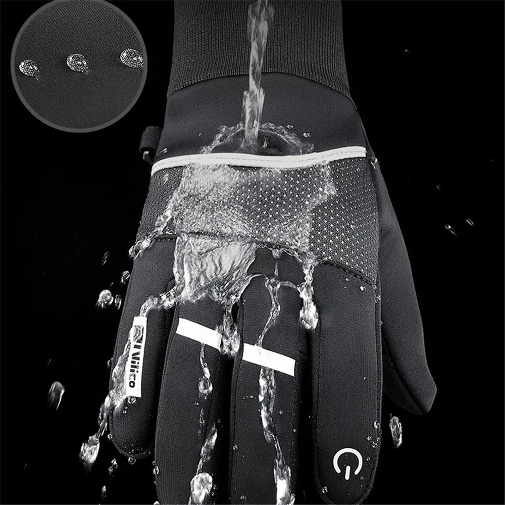 VILICO A0093 1 Pair Winter Sport Gloves Anti-skid Warm Touch Screen Full Finger Gloves - Blue / S - 6