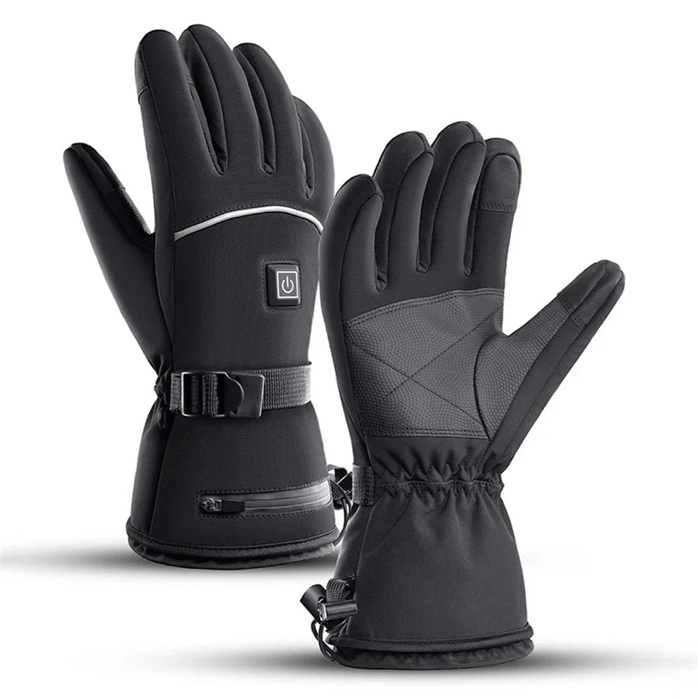 A0109 1 Pair Winter Touch Screen Electric Thermal Gloves Waterproof Heating Mittens for Snowboard Cycling Ski - 1