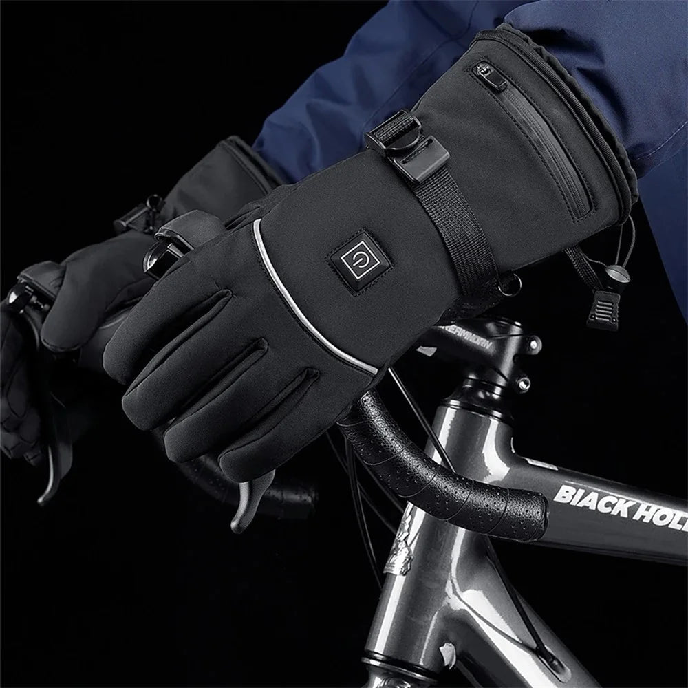 A0109 1 Pair Winter Touch Screen Electric Thermal Gloves Waterproof Heating Mittens for Snowboard Cycling Ski - 2
