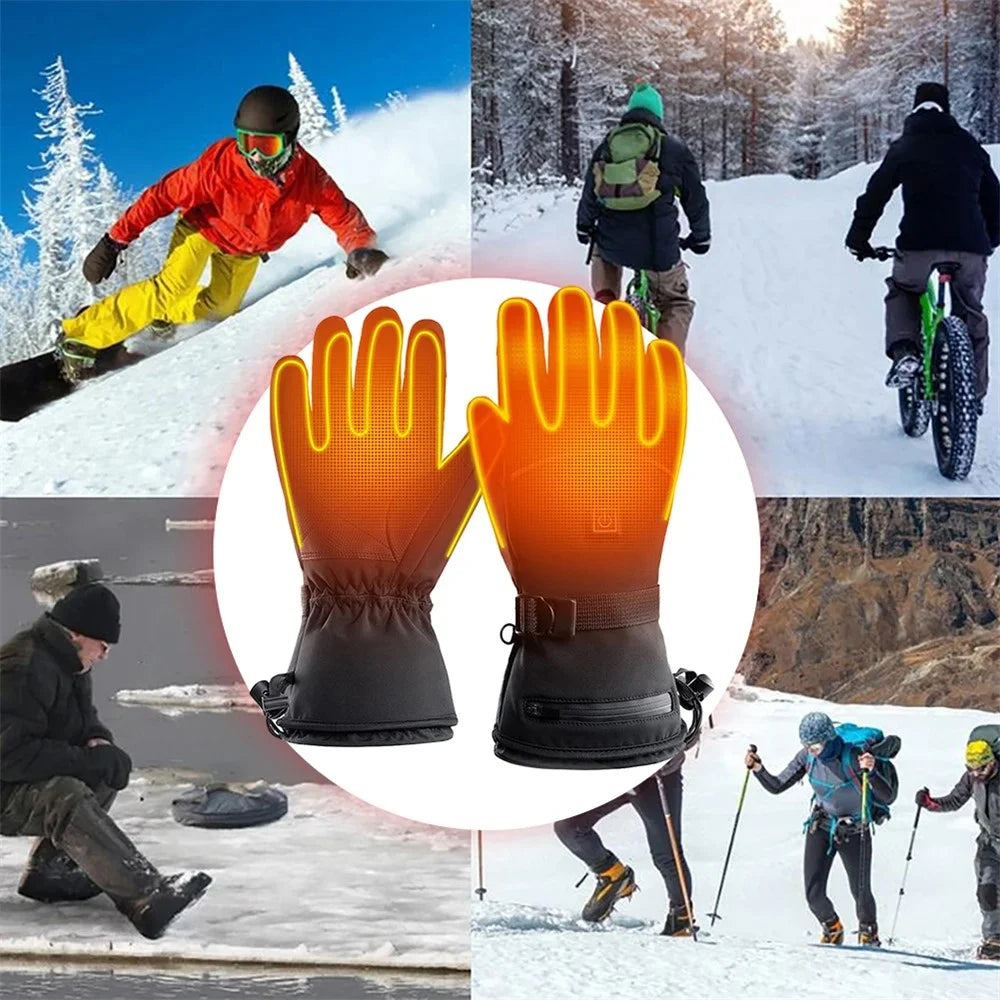 A0109 1 Pair Winter Touch Screen Electric Thermal Gloves Waterproof Heating Mittens for Snowboard Cycling Ski - 5