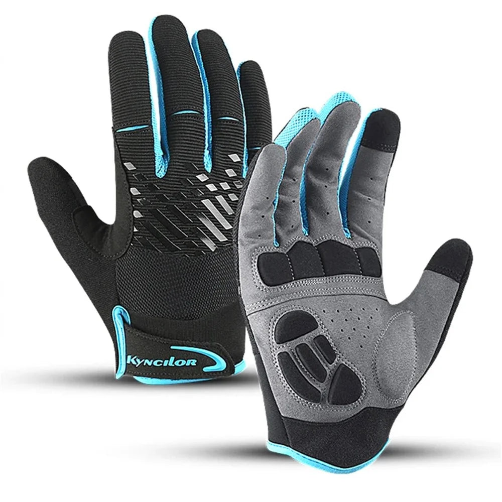 KYNCILOR A0023 1 Pair Breathable Cycling Gloves Touch Screen Bicycle Gloves Shockproof Bike Gloves - Blue / S - 1