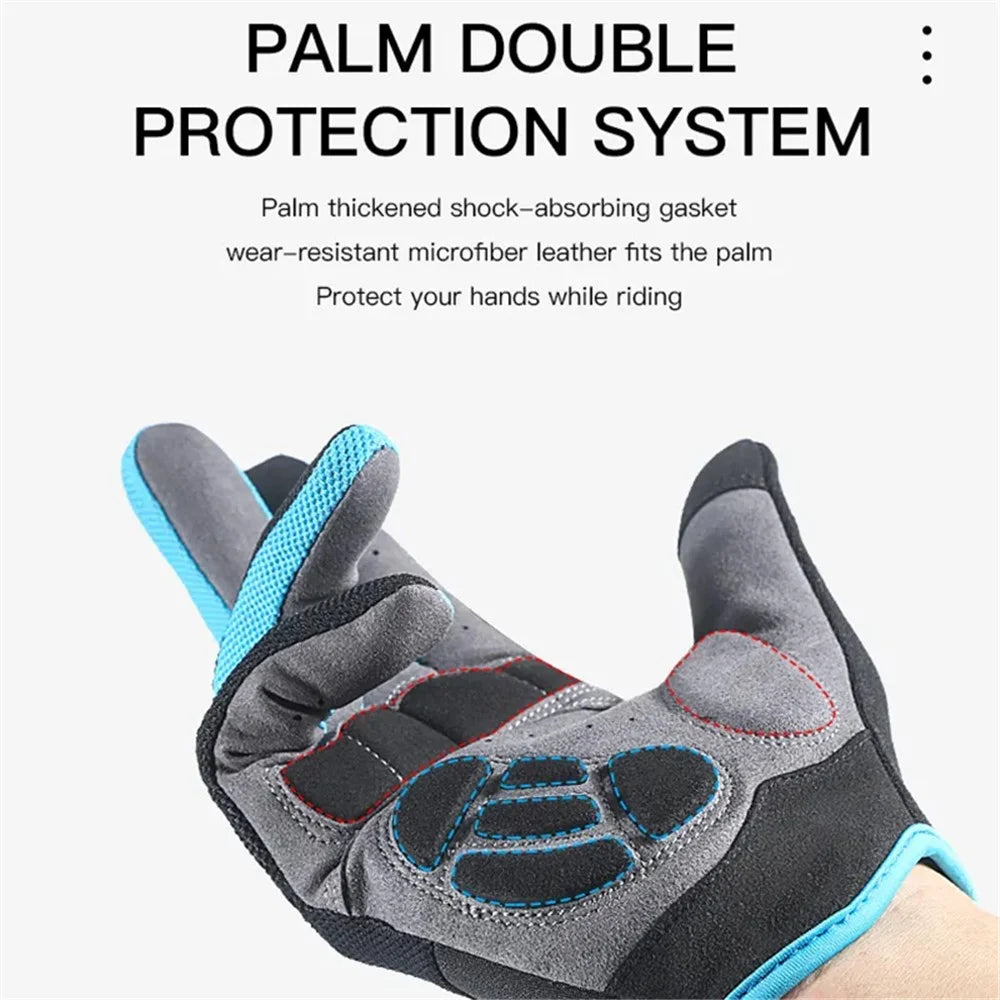 KYNCILOR A0023 1 Pair Breathable Cycling Gloves Touch Screen Bicycle Gloves Shockproof Bike Gloves - Blue / S - 3