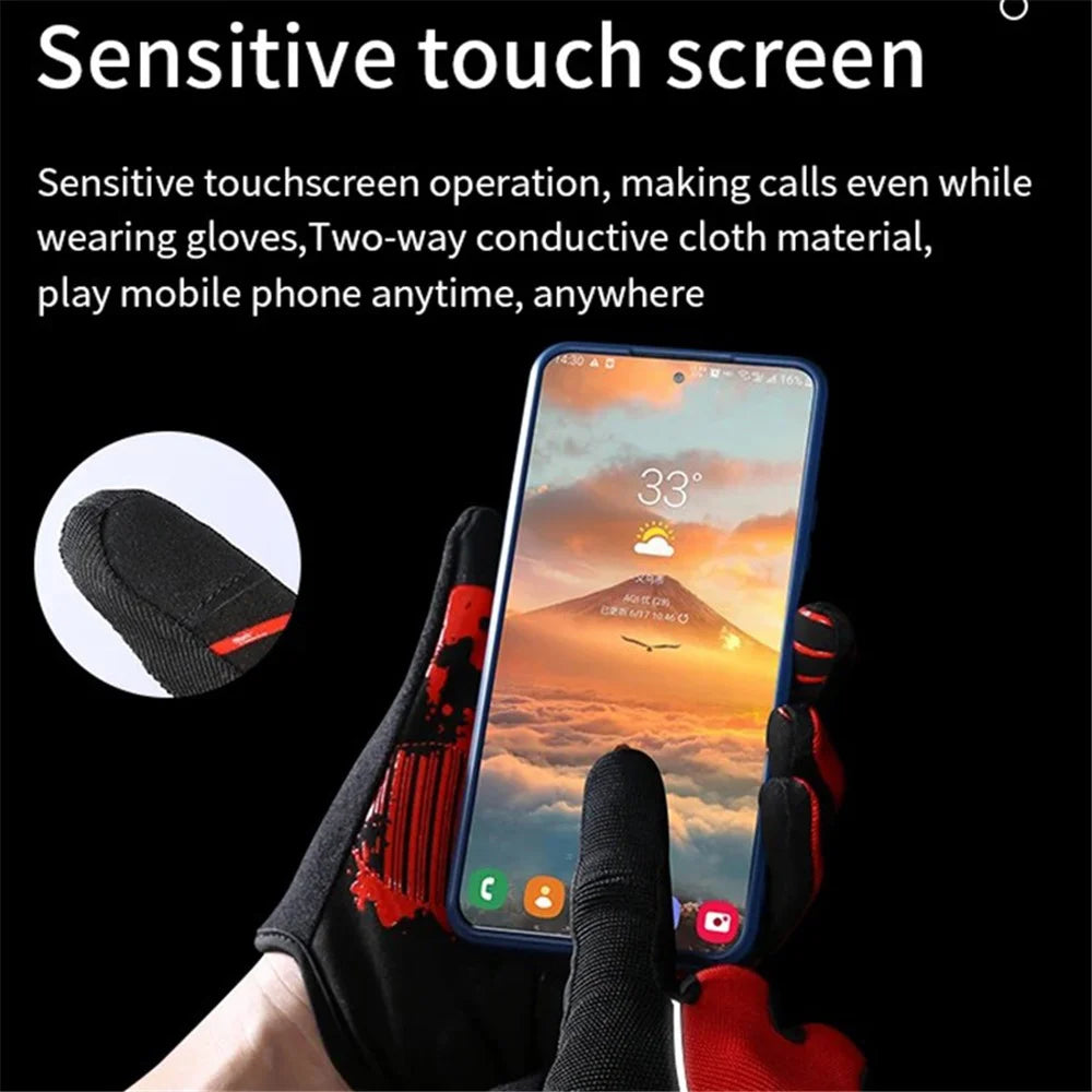 KYNCILOR A0038 Breathable Cycling Gloves Anti-Shock Outdoor Mountain Bike Full Finger Touch Screen Gloves - Blue / XL - 4