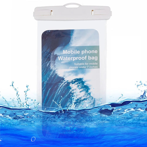 Waterproof Phone Pouch Case Holder for Under 6.5-inches Phone Underwater Clear Cellphone Dry Bag - White - 1