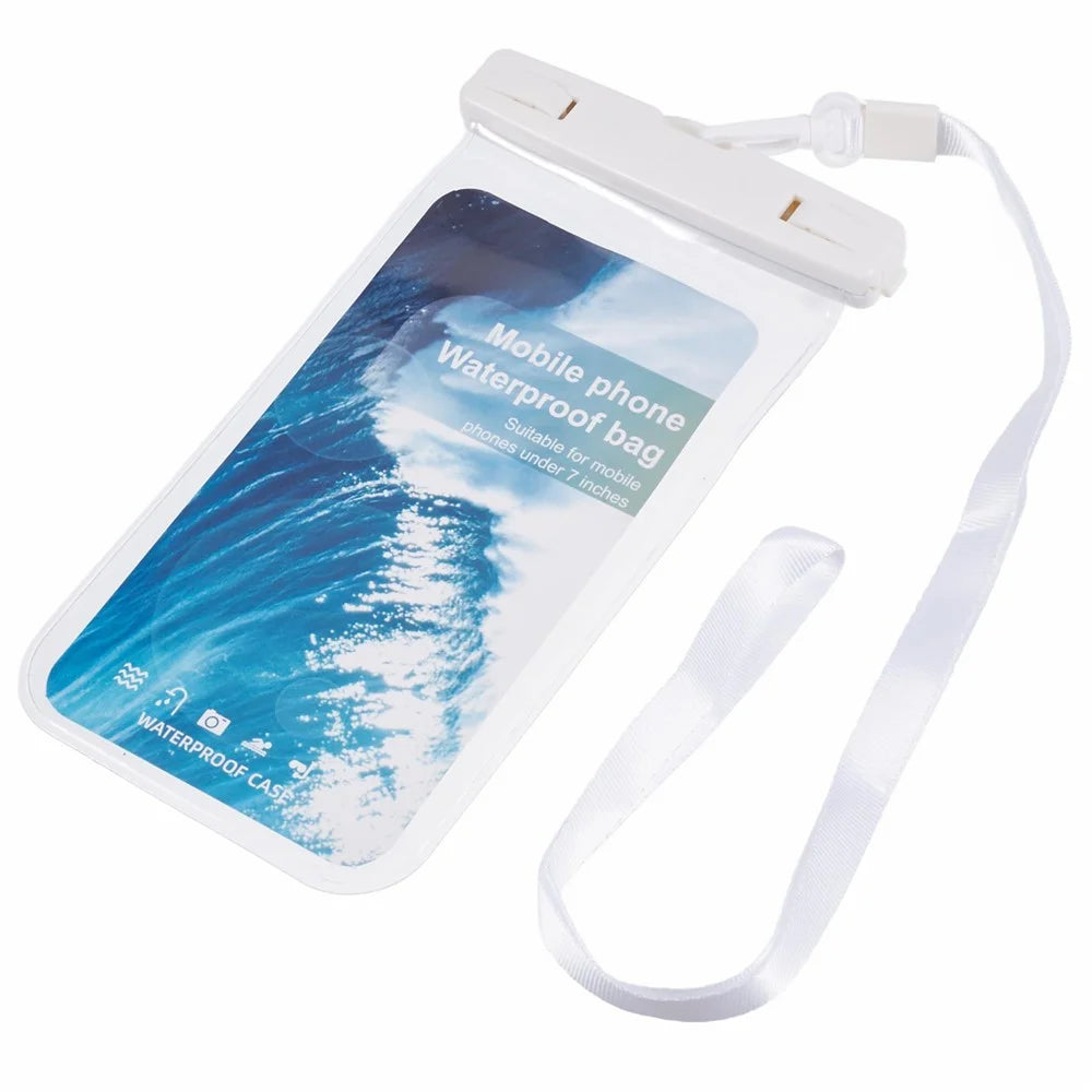 Waterproof Phone Pouch Case Holder for Under 6.5-inches Phone Underwater Clear Cellphone Dry Bag - White - 4