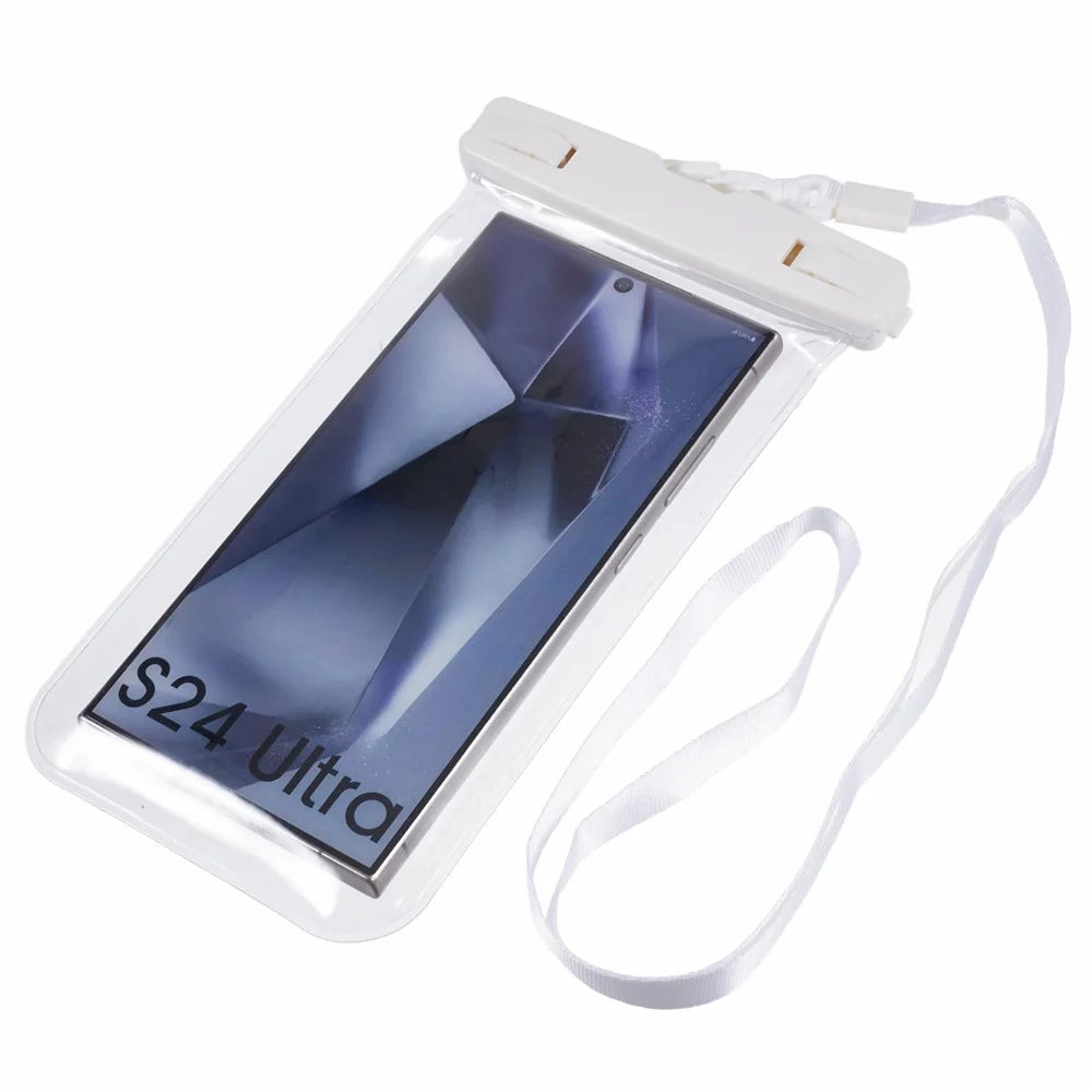 Waterproof Phone Pouch Case Holder for Under 6.5-inches Phone Underwater Clear Cellphone Dry Bag - White - 5