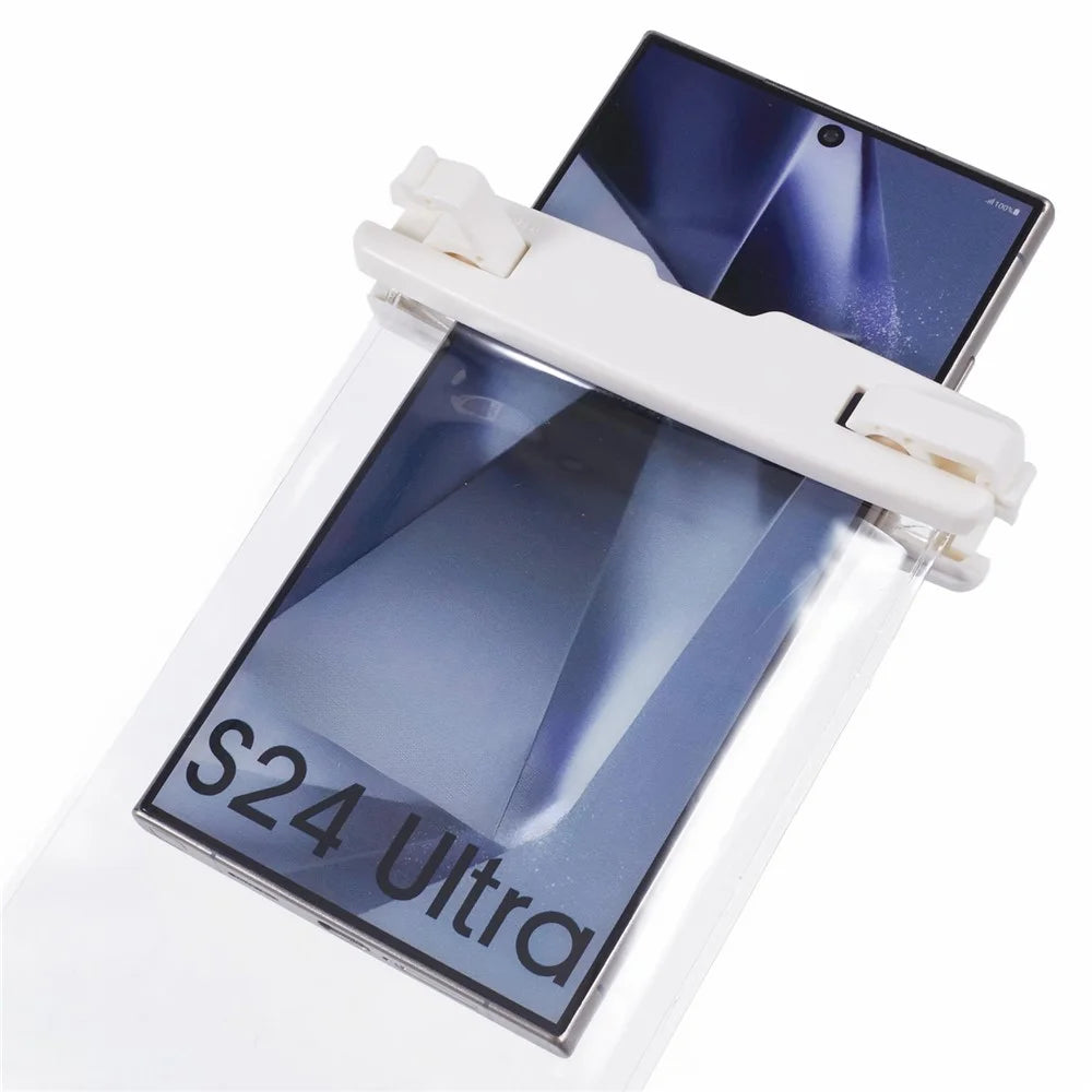 Waterproof Phone Pouch Case Holder for Under 6.5-inches Phone Underwater Clear Cellphone Dry Bag - White - 6