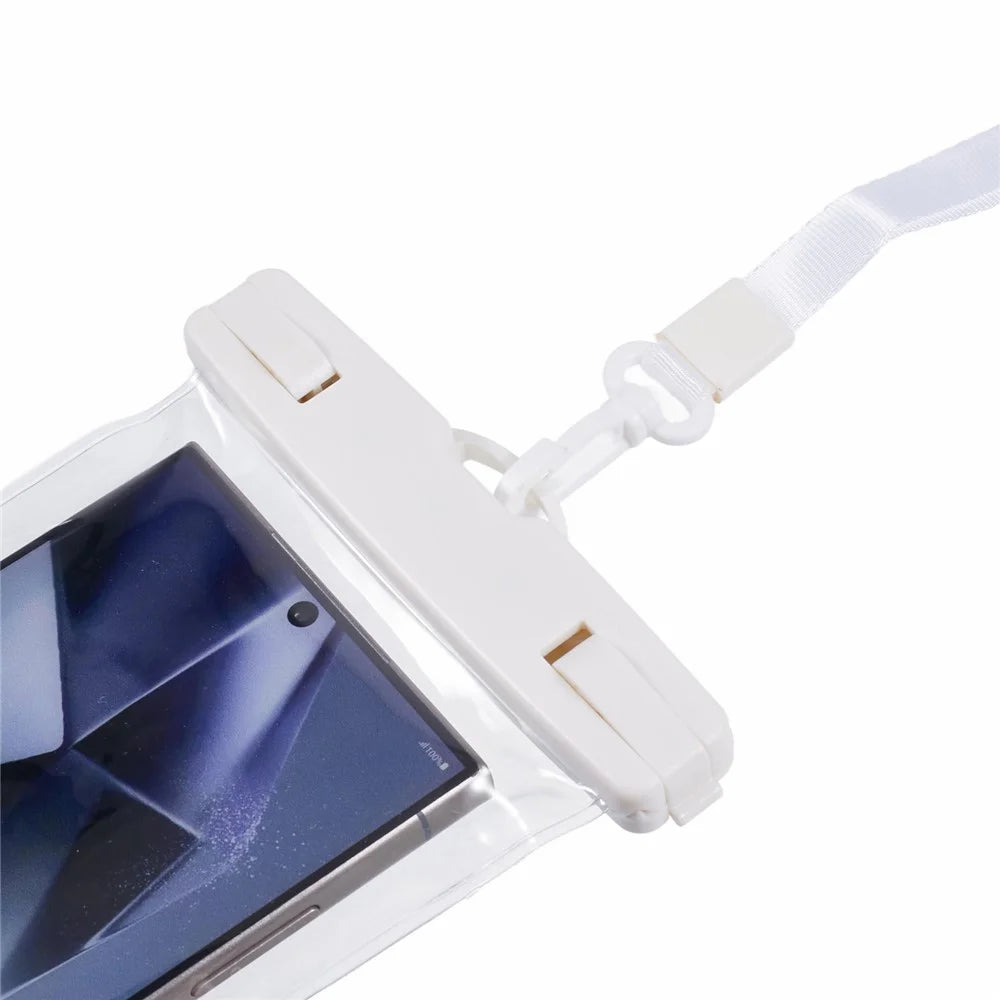 Waterproof Phone Pouch Case Holder for Under 6.5-inches Phone Underwater Clear Cellphone Dry Bag - White - 7