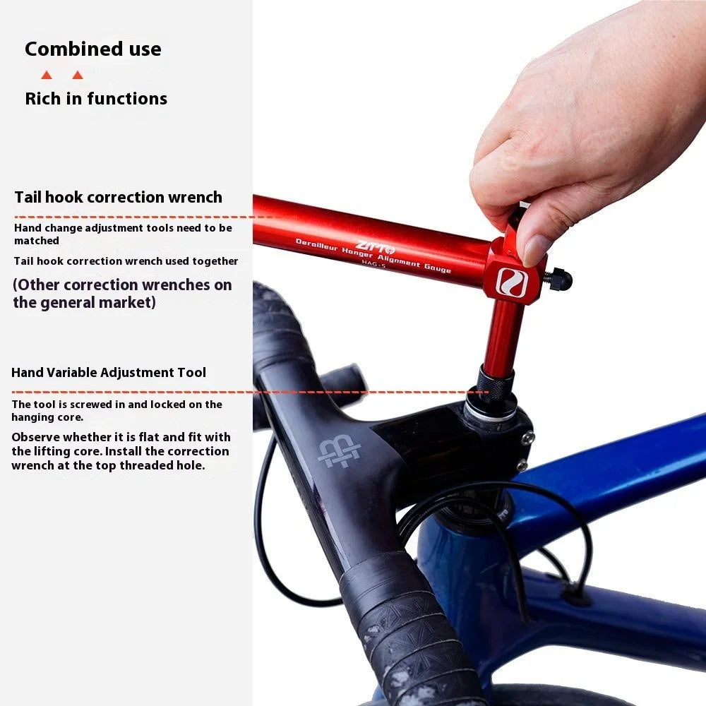 ZTTO Road Bike Derailleur Hanger Alignment Tool Handlebar Height Angle Left and Right Symmetric Adjuster - Black - 3