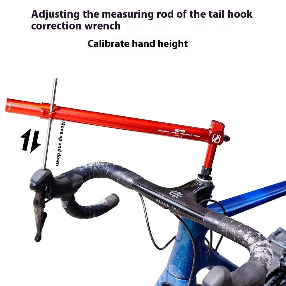 ZTTO Road Bike Derailleur Hanger Alignment Tool Handlebar Height Angle Left and Right Symmetric Adjuster - Black - 6