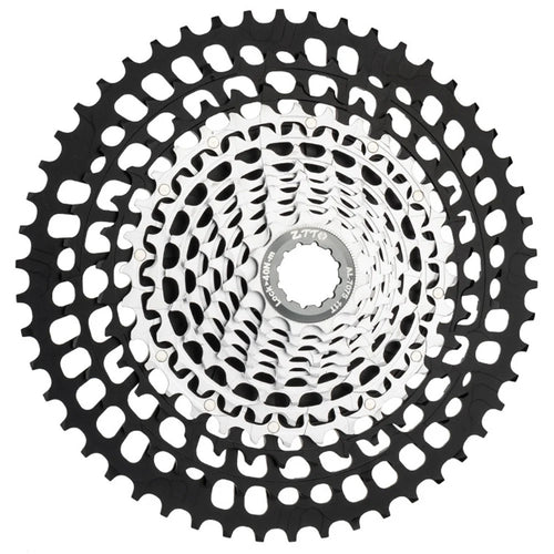 ZTTO 12 Speed 11-50T Ultra Light Aluminum Alloy + Steel Mountain Bike Cassette Freewheel for HG Hub - Black+Silver - 1
