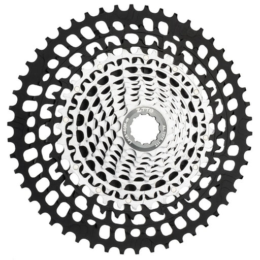 ZTTO 12 Speed 11-50T Ultra Light Aluminum Alloy + Steel Mountain Bike Cassette Freewheel for HG Hub - Black+Silver - 1