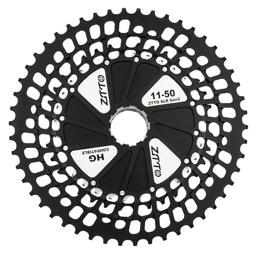 ZTTO 12 Speed 11-50T Ultra Light Aluminum Alloy + Steel Mountain Bike Cassette Freewheel for HG Hub - Black+Silver - 2