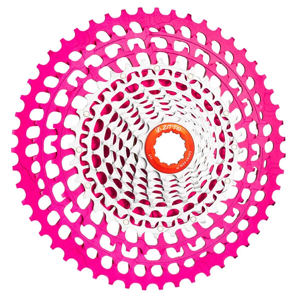ZTTO 12 Speed 11-51T CNC Aluminum Alloy + Steel Mountain Bike Cassette Freewheel for HG Hub - Rose+Silver - 1
