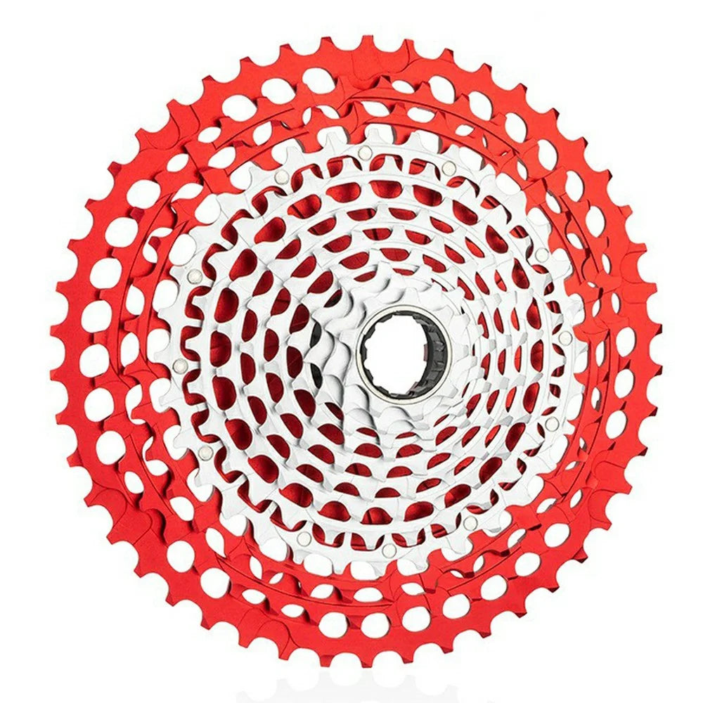 ZTTO 12-Speed 9-46T Mountain Bike XD Cassette Lightweight MTB Freewheel Sprocket - Red+Silver - 1