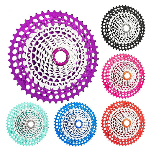 ZTTO 121146 Lightweight 12 Speed 11-46T CNC Mountain Bike Cassette Freewheel Compatible with HG Hubs - Purple+Silver - 2