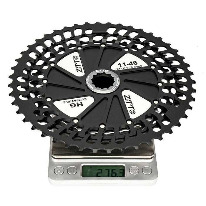 ZTTO 121146 Lightweight 12 Speed 11-46T CNC Mountain Bike Cassette Freewheel Compatible with HG Hubs - Purple+Silver - 7