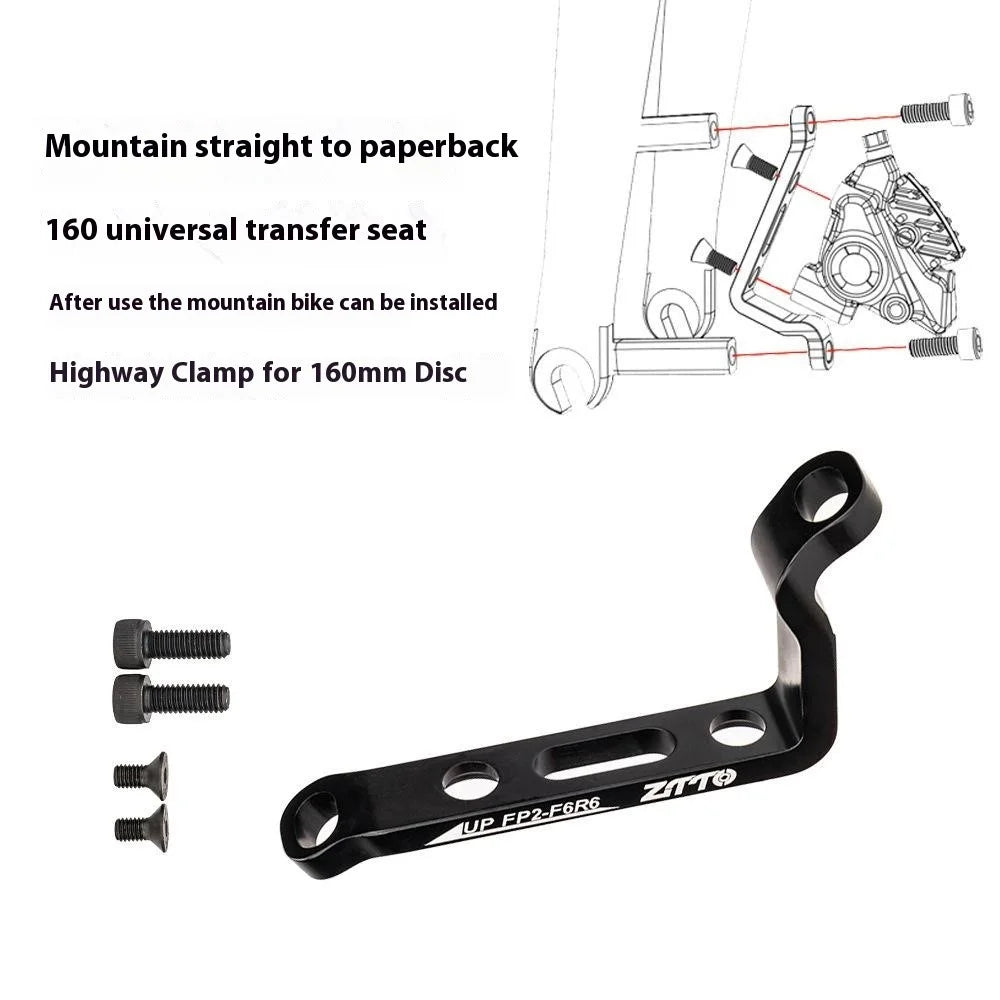 ZTTO Aluminum Alloy Post to Flat Mount Disc Brake Adapter for Road and Mountain Bikes - 160mm - 2