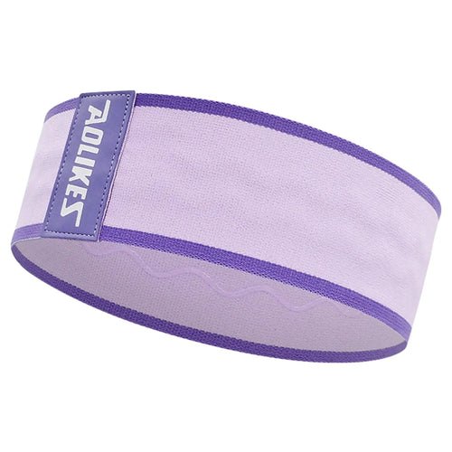 AOLIKES 3610 Resistance Band Non Slip Elastic Strap Booty Band for Yoga Training Size M / 66 x 8cm - Purple - 1