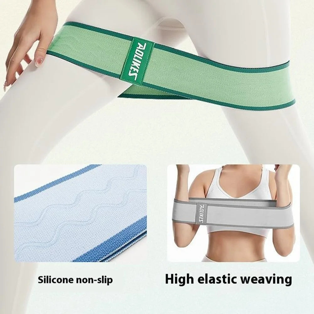 AOLIKES 3610 Resistance Band Non Slip Elastic Strap Booty Band for Yoga Training Size L / 76 x 8cm - Purple - 4