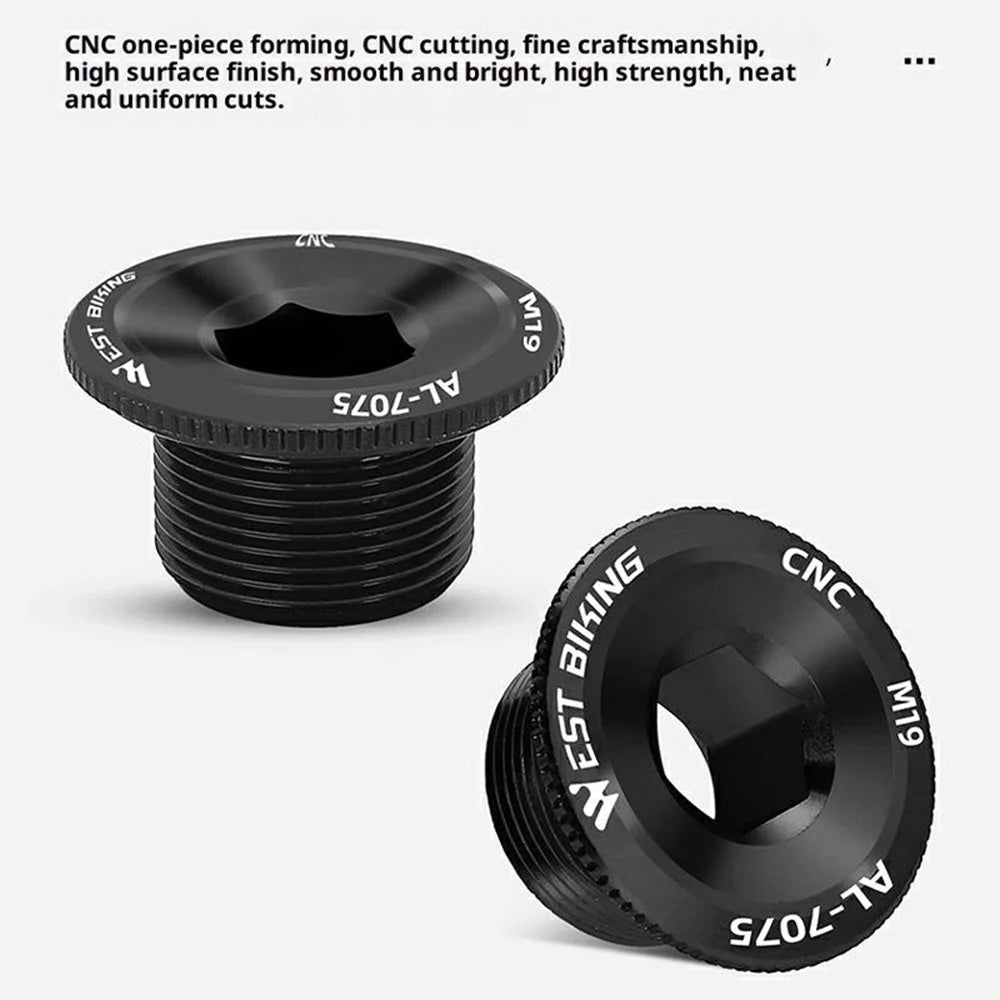 WEST BIKING YP0719489 Bike Crank Bolt Aluminum Alloy Crank Cap Crank Cover Bicycle Crankset Screw Cap - Black / M15 - 4