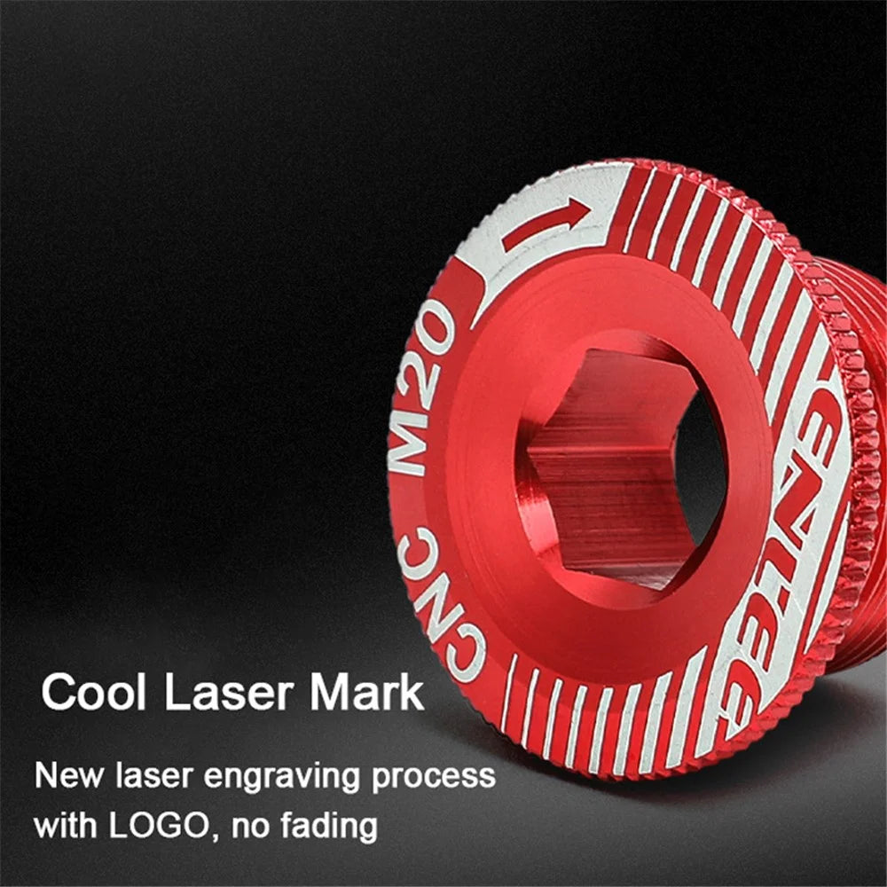 ENLEE Aluminum Alloy CNC Bike Crank Cover Screw Cap M18/M20 Bolt Bicycle Crankset Cover Cycling Accessories - M20 Gold - 5