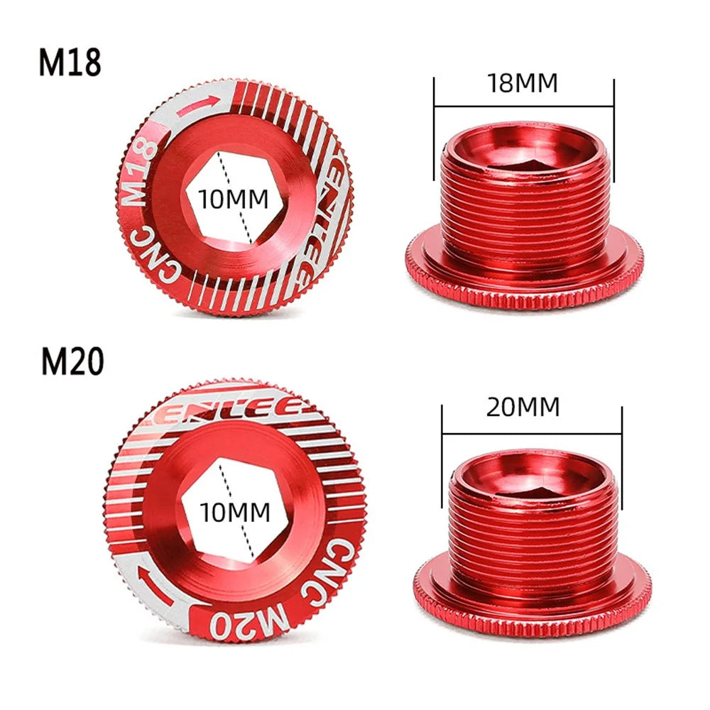 ENLEE Aluminum Alloy CNC Bike Crank Cover Screw Cap M18/M20 Bolt Bicycle Crankset Cover Cycling Accessories - M20 Gold - 6