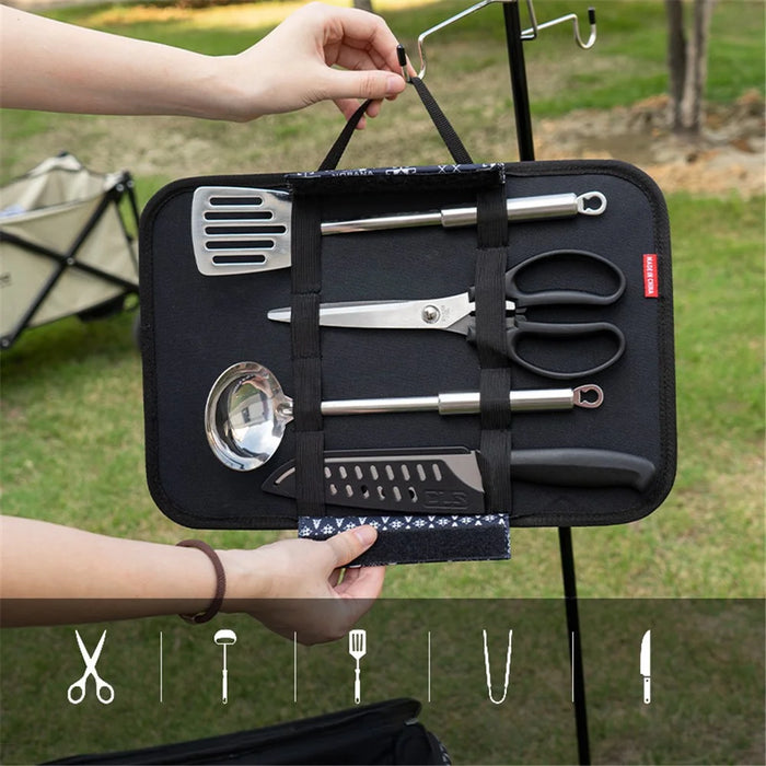 NOBANA 40L Outdoor Camping Chef Shoulder Bag Multi-function Kitchen Utensils Storage Bag Foldable Handbag - 7